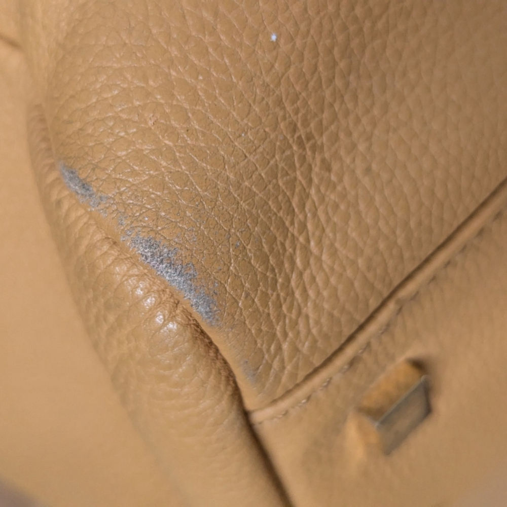 Vince Camuto Camel Leather Hand Bag Rainbow Tie Dye Interior Magnetic Closure - Picture 14 of 14